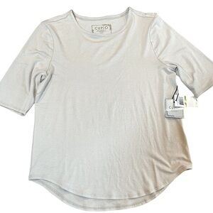 Cupio Women’s Silver Gray Short Sleeve Top - Size Large NWT